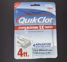 QuikClot Advanced Clotting Gauze - 3 x 48 in 3" in x 4 ft Adventure Medical Kits