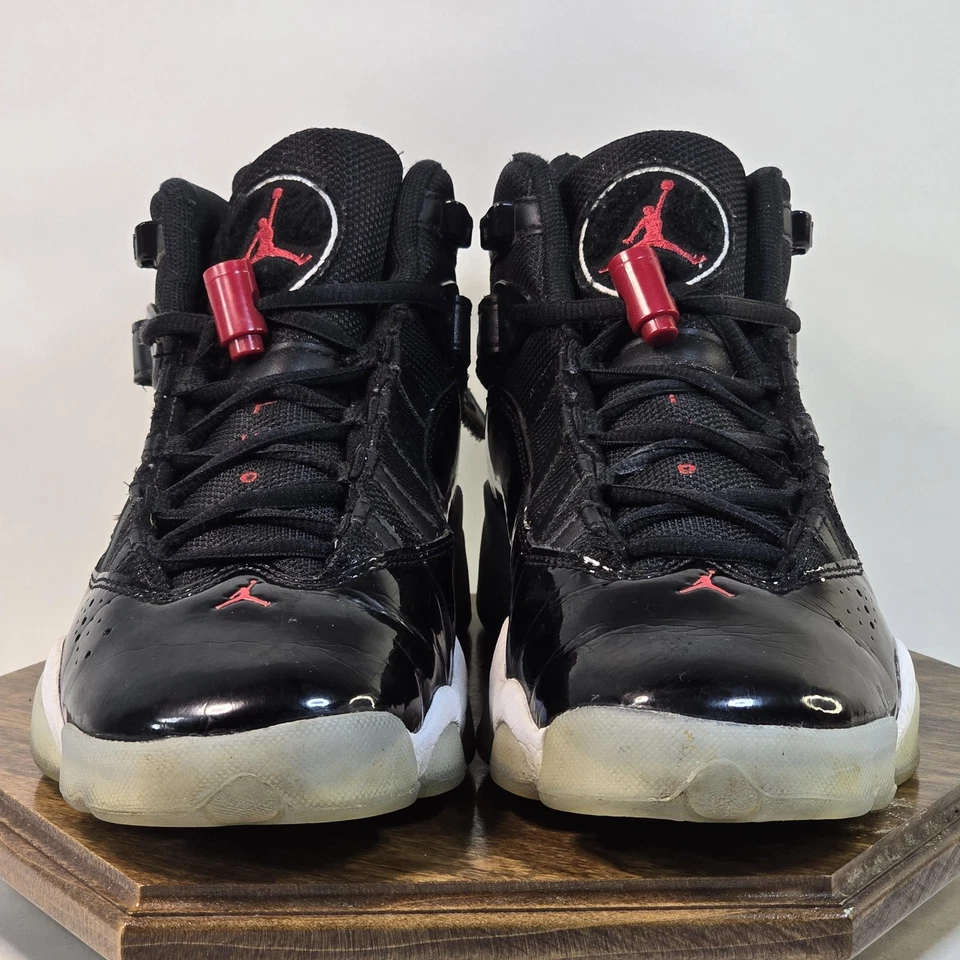 Air Jordan 6 Rings Shoes Mens Size 7 Youth 7Y Black Red Patent Bred 323419-064 - Image 2 of 4
