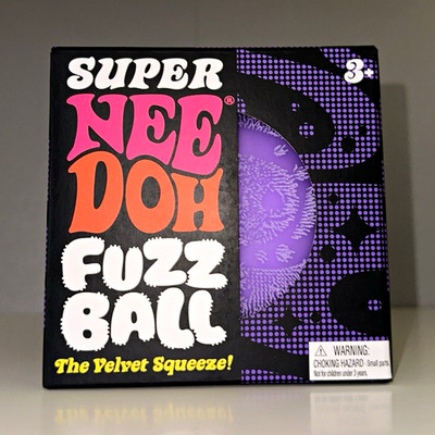 NeeDoh Super Fuzz Ball Squeeze Ball Stress Reliever Velvety Textured Purple