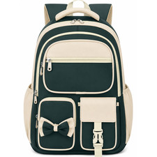 Girls' School Backpack with Double-Layer Bows, 40L Capacity