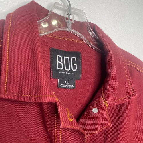 BDG Urban Outfitters Damen rote Jacke Größe Small Denim Langarm Knopfleiste - Bild 3 von 13