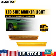 2X For Dodge Challenger 2015-2023 Amber Front Bumper Side Marker Lights LED Lamp