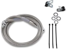 Drag Specialties 640113-4 Extended Stainless Steel Front Brake Line Kit-Clear