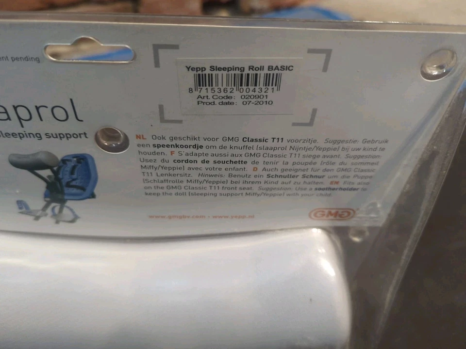NUEVO Yepp Sleeping Roll Basic Slaaprol Soporte para Dormir para Asiento de Bicicleta para Niños Delantero Foto 2 de 2