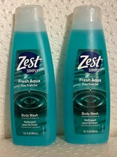 Zest simply Fresh Aqua Body Wash Hydrating w/Vitamin E, 15.2 fl Oz (Pack Of 2)