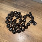 Hawaiian Kukui Nut Black Bead Necklace Heart Shaped Seeds on Ribbon Boho Jewelry — photo 9