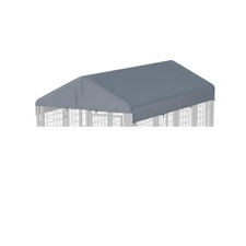 8'L x 4'W Outdoor Dog Kennel Cover, 600D Waterproof Oxford Fabric, Gray