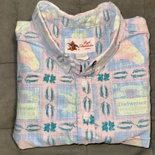Vintage Men’s Budweiser Hawaiian Shirt XL Clydesdales Eagle Distributors Hawaii