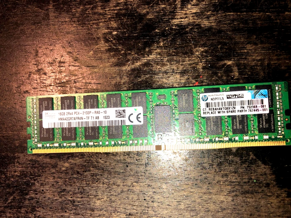 Hynix 16GB 2Rx4 PC4-17000 DDR4-2133 ECC REG Server Memory RAM HMA42GR7AFR4N-TF - Image 1 of 1