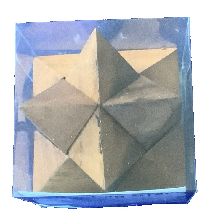 Brain Teaser Wooden Star 3D Puzzle 3-inch Cube IQ Kids Adult Toy