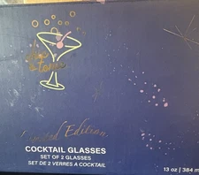Chic & Tonic Limited Edition Let’s Toast Set of 2 13 Oz Cocktail Glasses