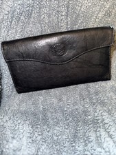Vintage Buxton Black Leather Heiress Clutch Wallet Kiss Lock Coin Pocket