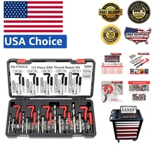 All-in-One Helicoil Thread Repair Kit - 131 Pieces for Automotive & Plumbing