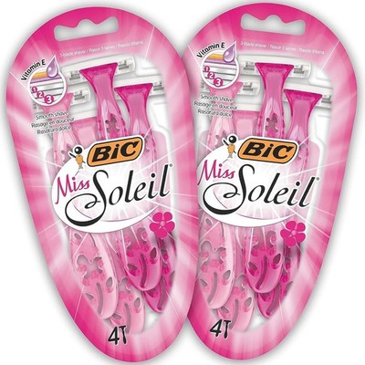 BIC Miss Soleil Rasierer Damen, 8 Einwegrasierer mit je 3 Klingen, mit Vitamin E