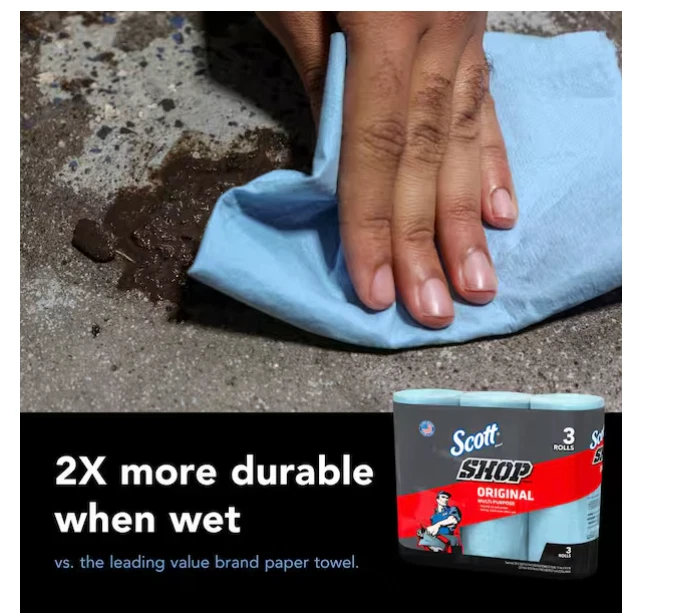 Scott 原装蓝色商店毛巾,共 30 卷 - 重型清洁 - 10 包 — 第 2/4 张图片