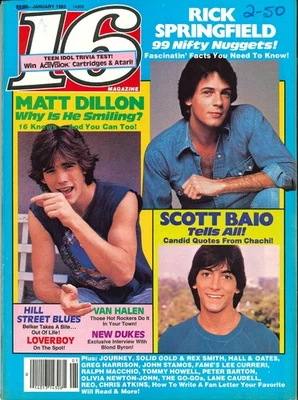 16 MAGAZINE 1/83 Matt Dillon Outsiders Van Halen Rick Springfield Olivia Newton - Image 1 of 4