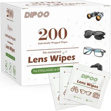 200 Count Lens Wipes for Eyeglasses, Eye Glasses Cleaner Wipes Pre-moistened ...
