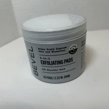 New Bevel 10% Glycolic Acid Toner 45 Exfoliating Pads for Face