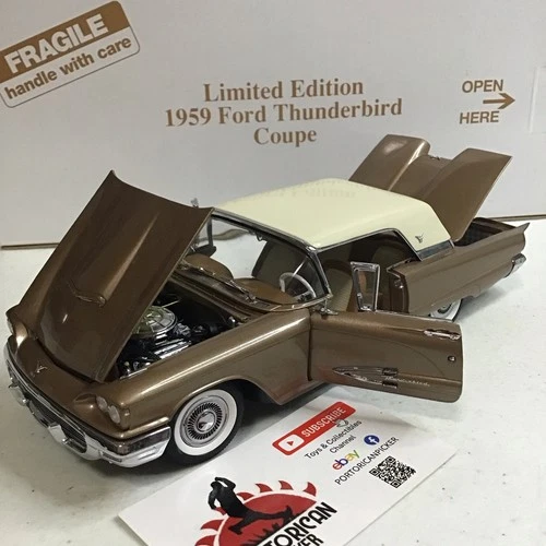 Danbury Mint Limited Edition Brown White 1959 Ford Thunderbird Coupe 1:24 MIB