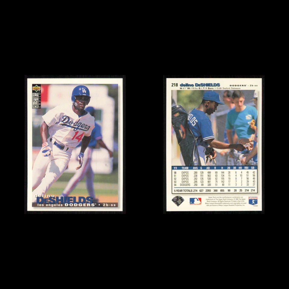 Delino DeShields #218 1995 Upper Deck Collectors Choice Los Angeles Dodgers Card - Image 3 of 3