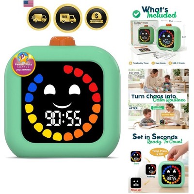 Digital Visual Timer for Kids - Rechargeable, Silent Count Up/Down for Calmer...