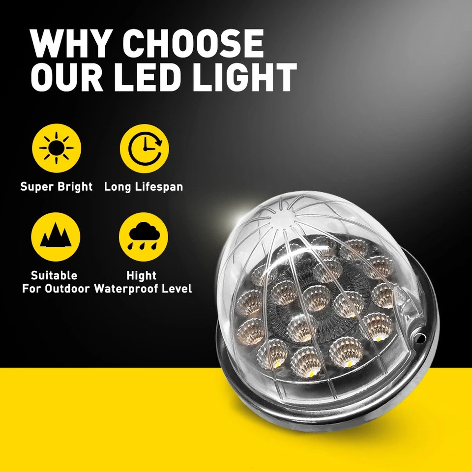 Luz marcadora lateral LED doble ámbar/azul impermeable con anillo cromado EOA Foto 2 de 4