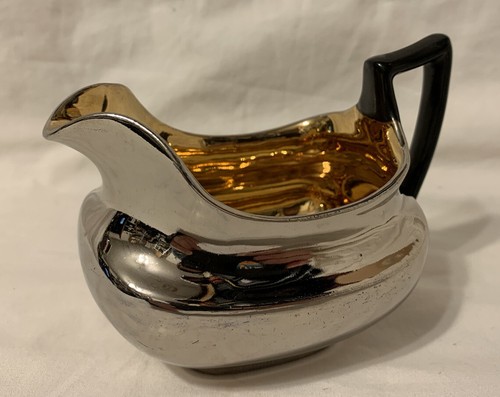 Unusual Antique T&V Tressemann & Vogt Limoges Gold Silver Washed Creamer - 第 1/10 張圖片