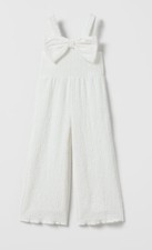 ZARA KIDS GIRL RUFFLED TEXTURED JUMPSUIT WHITE 6201/702