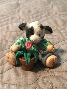 Vintage Mary's Moo Moo Bloom Where You Are Planted Cow Mini Figurine Enesco 1994 | eBay