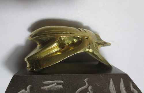 BEST PRICE! BRASS EGYPTIAN SCARAB BEETLE PAPERWEIGHT HIEROGLYPHICS, MARBLE STAND - 第 22/24 張圖片