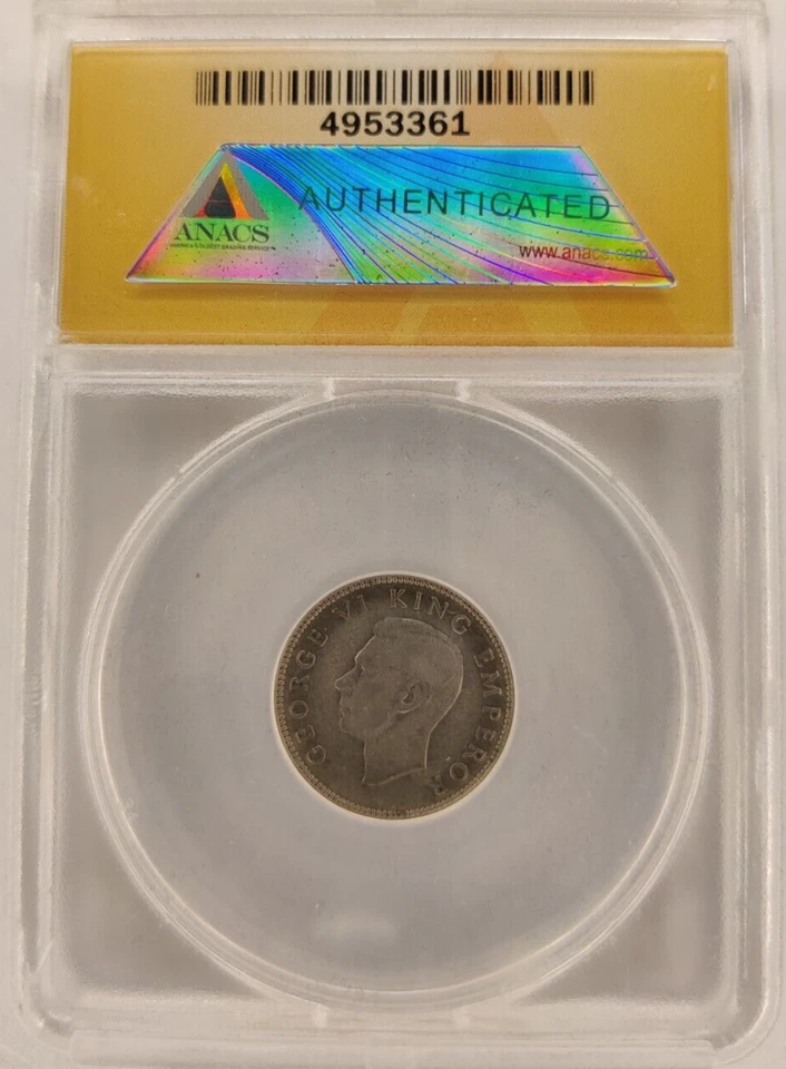 Moneda de 6 peniques 1941 Nueva Zelanda ANACS EF40 rara fecha clave moneda de plata 2B Foto 2 de 4