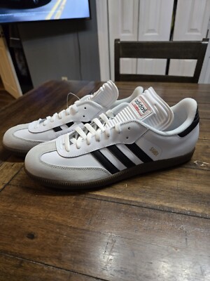Adidas Samba Classic Men s Leather Soccer Shoes White Size 11.5 772109