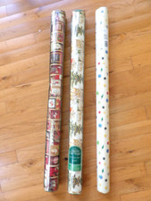 3 Rolls Vintage Cleo  Hallmark Christmas Gift Wrap Wrapping Paper SEALED 150sq'