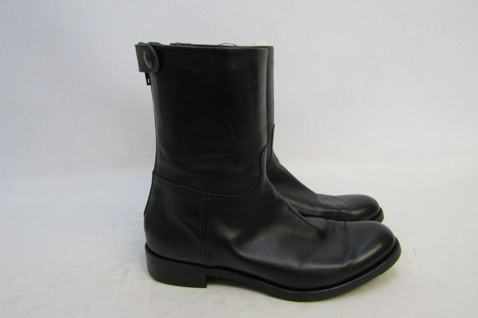 Botas botín de moda Gravati para mujer talla 5 M de cuero negro con cremallera al tobillo Foto 3 de 4