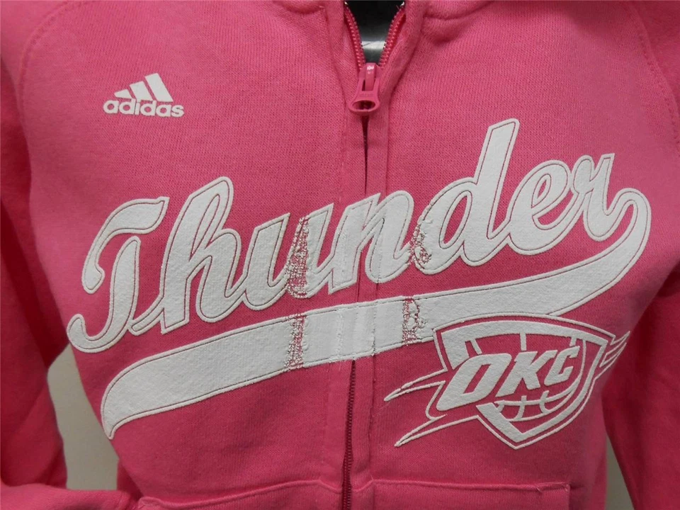 НОВЫЙ-MINOR-FLAW Оклахома-Сити гром молодежи девочек размеров S-L Adidas куртка с капюшоном - Изображение 3 из 4