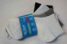 Girls 4 PAIR LOT LOW CUT SOCKS Arch Support WHITE BLACK GRAY Shoe Size 3-9
