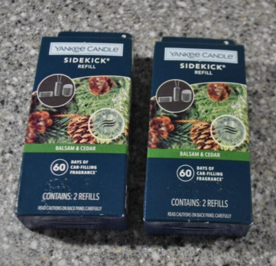 Yankee Candle Balsam and Cedar 2 Pack Sidekick Car Refills 2 Packs 4 Refills 