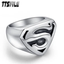 High Quality TTstyle 316L Stainless Steel Superman Band Ring Choose Size 
