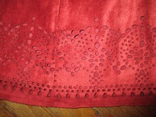EXPRESS FAUX SUEDE LEATHER SKIRT Short Mini Brick Rust Red-Orange SIZE 4
