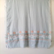 Unbranded Womens Sky Blue Embroidered Multifunctional Rectangle Scarf One Size