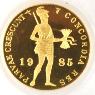 1985 Utrecht Dutch .983 Gold Ducat Proof Coin Netherlands KM# 90.1