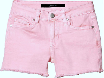 JOE'S THE MARKIE Mid Rise Girl's pink denim 98% cotton shorts waist 26'' Size 14