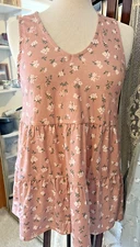 A Glow  Sleeveless  Pink  Floral  Spring Summer  Maternity Top  Soft! Sz XS  NWT