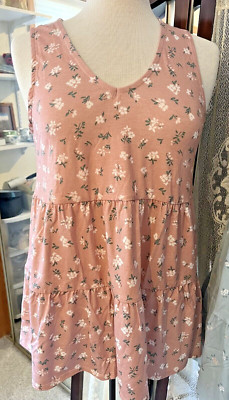 A Glow  Sleeveless  Pink  Floral  Spring Summer  Maternity Top  Soft! Sz S  NWT