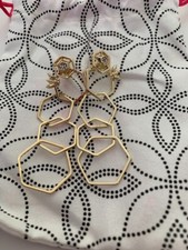 Goldtone Bee Earrings With Rhinestones