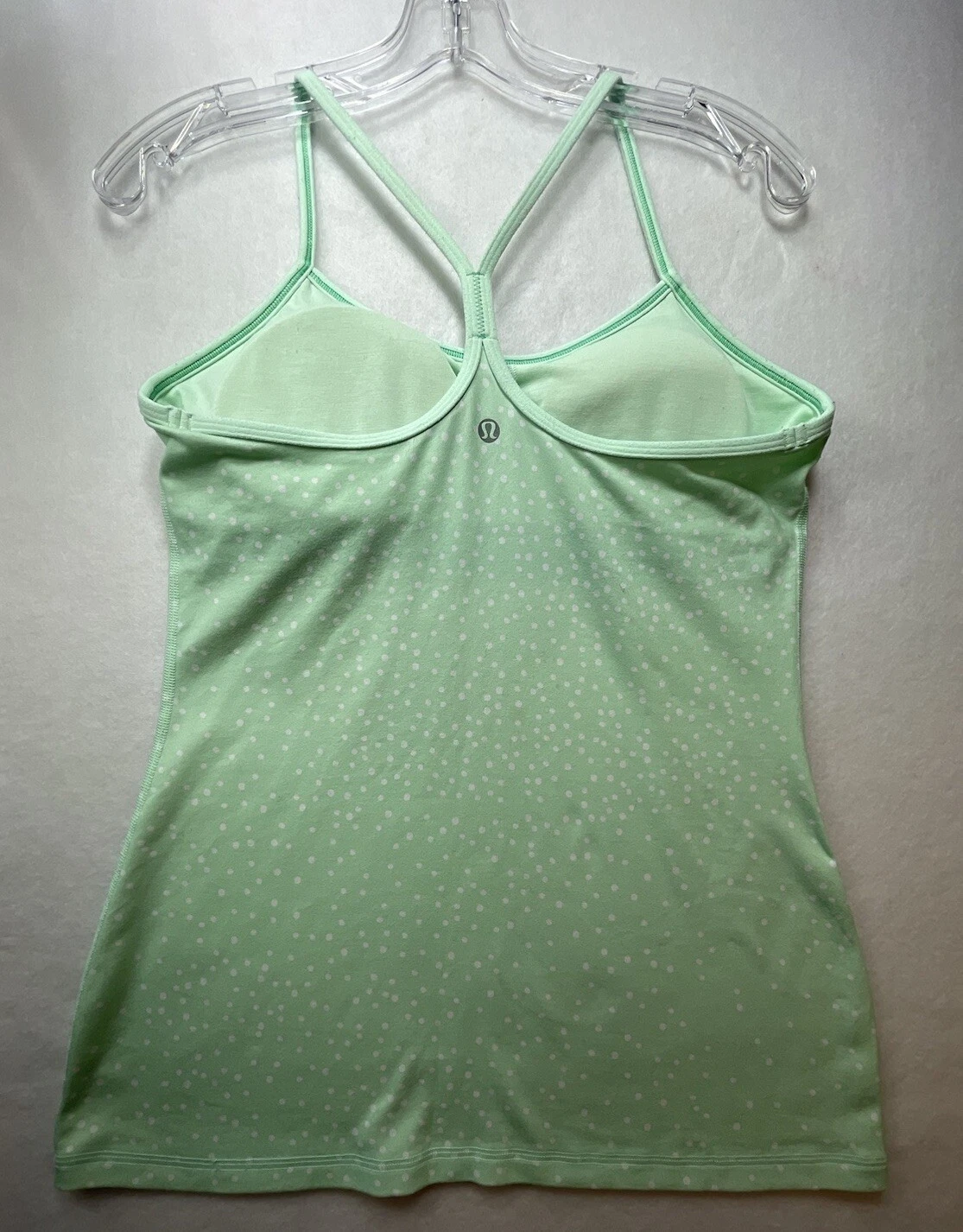 lululemon power y cropped petit dot built in bra tank-top