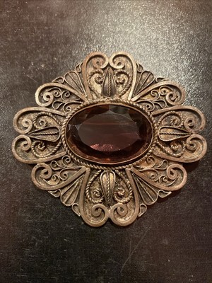 Broche Ancienne Française - Grosse Pièce Vintage, Métal, Pierre Principale *, Style Antique