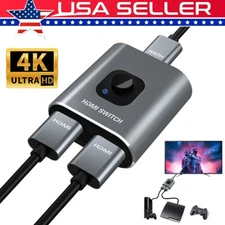 Bi-Directional HDMI Switcher 2 in 1 Out HDMI Splitter 1 in 2 Out HDMI Switch 4K 