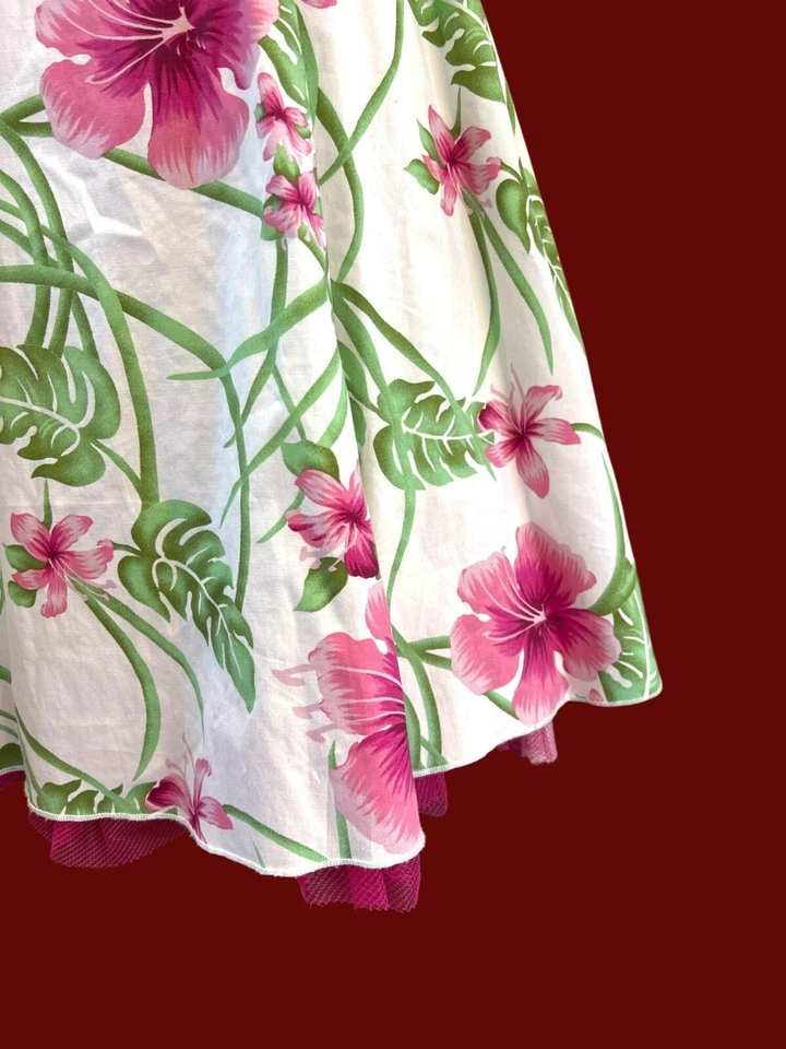 Y2K Vintage Rubí Rox Blanco Rosa Floral Bebé Muñeca Vestido de Cóctel Dobladillo de Tul Talla 3 Foto 4 de 4