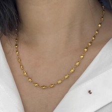 Set Woman 18K Gold Plated Stainless Steel Heart Chain Bracelet Bangle